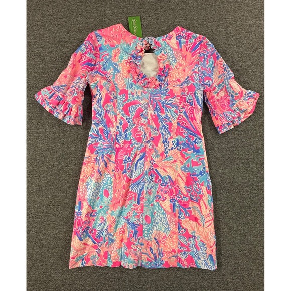 Lilly Pulitzer Dress Womens 8 Fiesta Stretch Dress Light Pascha Pink Aquadesiac‎ - Picture 2 of 8